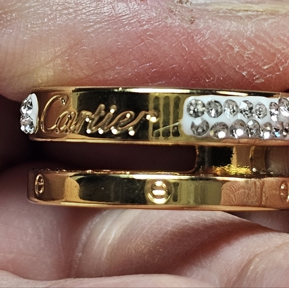 Cartier Gold and Silver Ring Size 7 Women Call Out Small Scratch On Front EUC - Picture 10 of 11